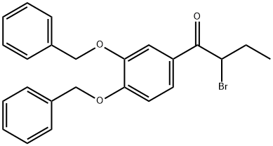 rac 1-[3,4-(Dibenzyloxy)phenyl]-2-bromo-1-butanone 
 结构式