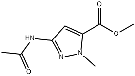 1H-Pyrazole-5-carboxylicacid,3-(acetylamino)-1-methyl-,methylester(9CI) 结构式
