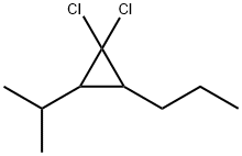 1,1-Dichloro-2-propyl-3-isopropylcyclopropane 结构式