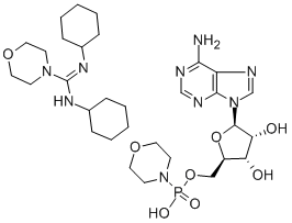 ADENOSINE 5'-MONOPHOSPHO-MORPHOLIDATE 4-MORPHOLINE-N,N'-DICYCLOHEXYLCARBOXAMIDINE SALT 结构式