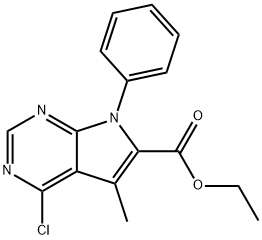 4-氯-5-甲基-7-苯基-7H-吡咯并[2,3-D]嘧啶-6-甲酸乙酯 结构式