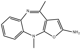 10H-Furo[2,3-b][1,5]benzodiazepin-2-amine,  4,10-dimethyl- 结构式