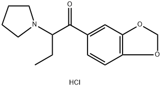1-(1,3-苯并二氧戊环-5-基)-2-(1-吡咯烷基)-1-丁酮盐酸盐 结构式