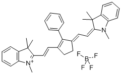 1,3,3-三甲基-2-((E)-2-(2-苯基-3-[(E)-2-(1,3,3-三甲基-1,3-二氢-2H-吲哚-2-亚基)乙亚基]-1-环戊烯-1-基)乙烯基)-3H-吲哚四氟硼酸盐 结构式