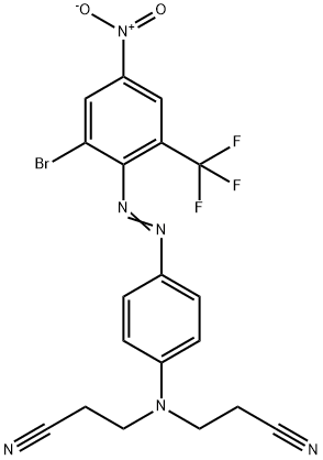 3-Bromo-2-[4-N,N-bis(2-cyanoethyl)aminophenylazo]-5-nitro-benzo trifluoride 结构式