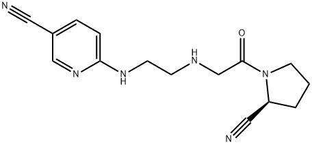6-[[2-[[2-(2S)-2-Cyano-1-pyrrolidinyl]-2-oxoethyl]amino]ethyl]amino-3-pyridinecarbononitriledihydrochloride 结构式