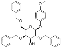 4-甲氧苯基-2,4,6-三-O-苄基-Β-D-吡喃半乳糖苷 结构式