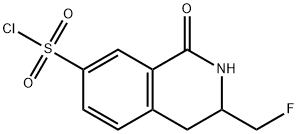 3-(FLUOROMETHYL)-1-OXO-1,2,3,4-TETRAHYDROISOQUINOLINE-7-SULFONYL CHLORIDE 结构式