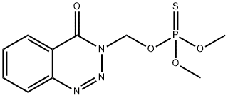 Thiophosphoric acid O,O-dimethyl O-[(3,4-dihydro-4-oxo-1,2,3-benzotriazin-3-yl)methyl] ester 结构式