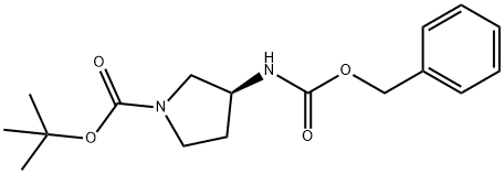 (S)-3-N-苄氧羰基氨基-1-N-叔丁氧羰基吡咯烷 结构式