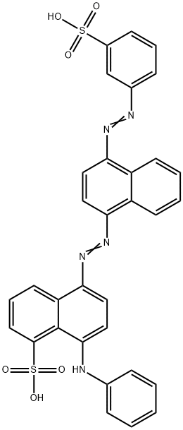 8-(phenylamino)-5-[[4-[(3-sulphophenyl)azo]-1-naphthyl]azo]naphthalene-1-sulphonic acid 结构式