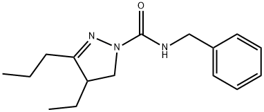 N-Benzyl-4-ethyl-3-propyl-2-pyrazoline-1-carboxamide 结构式