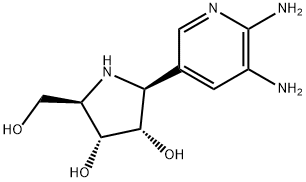 3,4-Pyrrolidinediol, 2-(5,6-diamino-3-pyridinyl)-5-(hydroxymethyl)-, (2S,3S,4R,5R)- 结构式