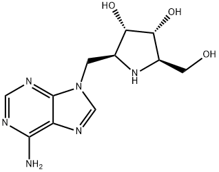 3,4-Pyrrolidinediol, 2-(6-amino-9H-purin-9-yl)methyl-5-(hydroxymethyl)-, (2S,3S,4R,5R)- 结构式