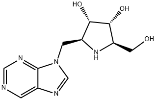 3,4-Pyrrolidinediol, 2-(hydroxymethyl)-5-(9H-purin-9-ylmethyl)-, (2R,3R,4S,5S)- 结构式