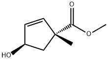 2-Cyclopentene-1-carboxylicacid,4-hydroxy-1-methyl-,methylester,(1R,4R)- 结构式