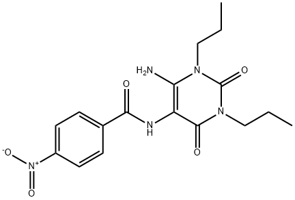 Benzamide,  N-(6-amino-1,2,3,4-tetrahydro-2,4-dioxo-1,3-dipropyl-5-pyrimidinyl)-4-nitro- 结构式