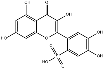 4,5-Dihydroxy-2-(3,5,7-trihydroxy-4-oxo-4H-1-benzopyran-2-yl)benzenesulfonic acid 结构式