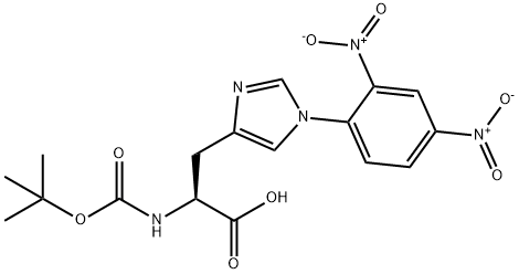 N-(叔丁氧羰基)-1-(2,4-二硝基苯基)-L-组氨酸 结构式