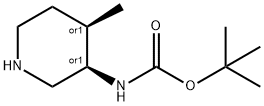 Carbamic acid, [(3R,4R)-4-methyl-3-piperidinyl]-, 1,1-dimethylethyl ester, rel- 结构式