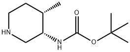Carbamic acid, [(3S,4S)-4-methyl-3-piperidinyl]-, 1,1-dimethylethyl ester (9CI) 结构式