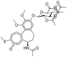 3-DeMethyl Thiocolchicine 2-O-(2,3,4-Tri-O-acetyl-β-D-glucuronide Methyl Ester) 结构式