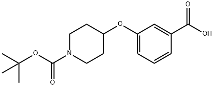 3-(1-BOC-4-哌啶氧基)苯甲酸 结构式