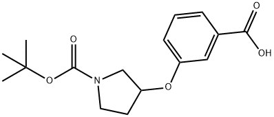 1-BOC-3-(3-羧基苯氧基)吡咯烷 结构式