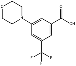 3-吗啉-5-(三氟甲基)苯甲酸 结构式