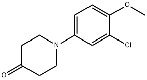 1-(3-氯-4-甲氧基苯基)-4-哌啶酮 结构式