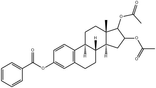 [(16R,17R)-16,17-diacetyloxy-13-methyl-6,7,8,9,11,12,14,15,16,17-decah ydrocyclopenta[a]phenanthren-3-yl] benzoate 结构式