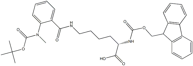 N6-[2-[(叔丁氧羰基)甲基氨基]苯甲酰基]-N2-[(9H-芴-9-基甲氧基)羰基]-L-赖氨酸 结构式
