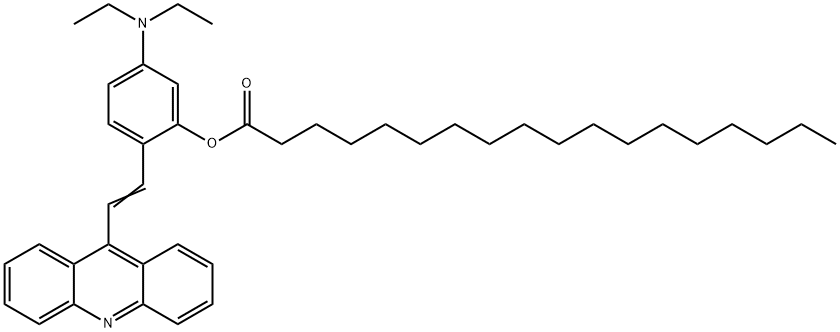 9-[4-二乙胺基-2-(十八酰氧基)苯乙烯基]吖啶 结构式