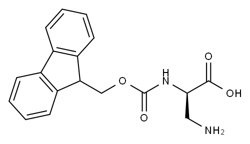 3-氨基-N-[(9H-芴-9-基甲氧基)羰基]-D-丙氨酸 结构式