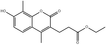 3-(7-羟基-2-氧代-4,8-二甲基-苯并吡喃-3-基)丙酸乙酯 结构式