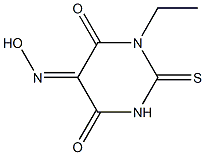 4,5,6(1H)-Pyrimidinetrione,1-ethyldihydro-2-thioxo-,5-oxime(9CI) 结构式