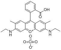 9-(2-羰基苯基)-3,6-双(乙氨基)-2,7-二甲基占吨翁内盐 结构式