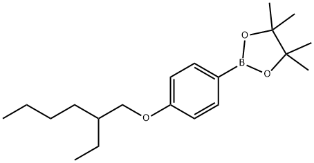 2-[4-(2-Ethyl-hexyloxy)-phenyl]-4,4,5,5-tetramethyl-[1,3,2]dioxaborolane 结构式
