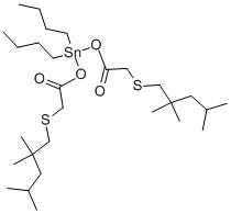 二(异辛基巯基乙酸)二丁基锡 结构式