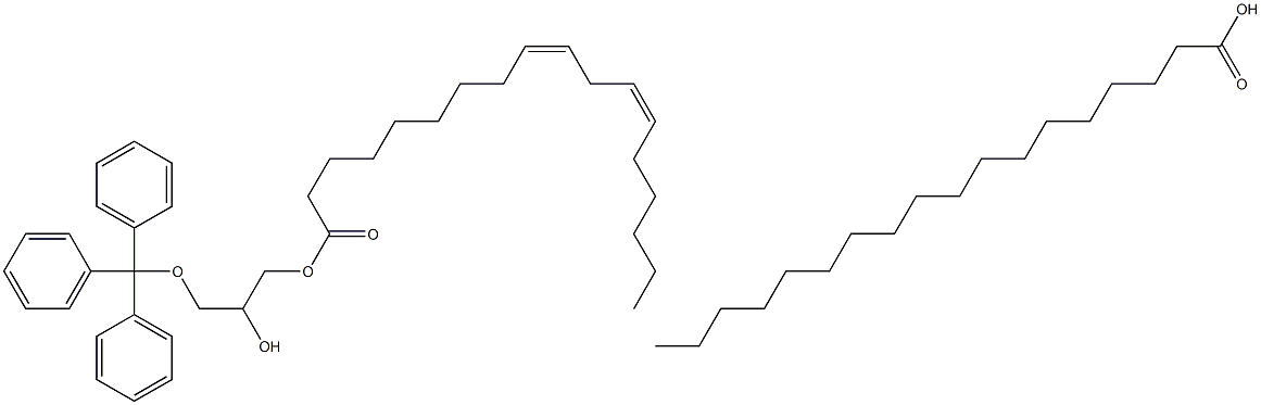 [R,(-)]-1-O-Linoleoyl-2-O-stearoyl-3-O-trityl-D-glycerol 结构式