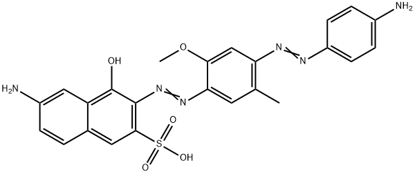 6-amino-3-[[4-[(4-aminophenyl)azo]-6-methoxy-m-tolyl]azo]-4-hydroxynaphthalene-2-sulphonic acid  结构式