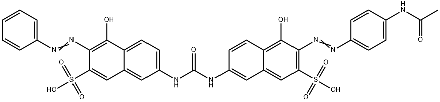 3-[(4-acetamidophenyl)azo]-4-hydroxy-7-[[[[5-hydroxy-6-(phenylazo)-7-sulpho-2-naphthyl]amino]carbonyl]amino]naphthalene-2-sulphonic acid 结构式