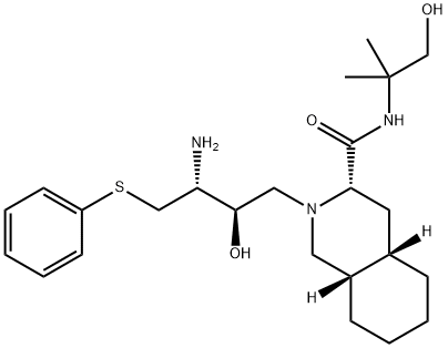 (3S,4aS,8aS)-2-[(2R,3R)-3-[(3-Amino-2-hydroxy-4-phenythiobutyl]-decahydro-N-(2-hydroxy-1,1-dimethylethyl)-3-isoquinolinecarboxamide 结构式