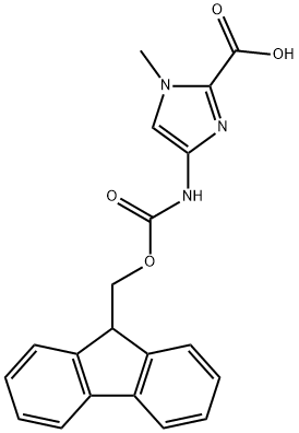 4-(FMOC-氨基)-1-甲基-1H-咪唑-2-羧酸 结构式