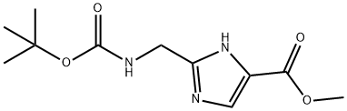 2-((((叔丁氧羰基)氨基)甲基)-1H-咪唑-5-羧酸甲酯 结构式