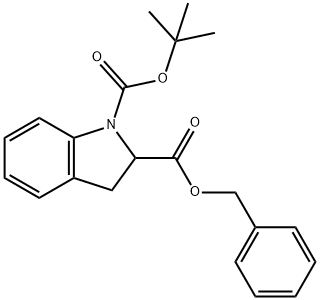 1H-Indole-1,2-dicarboxylic acid, 2,3-dihydro-, 1-(1,1-diMethylethyl) 2-(phenylMethyl) ester 结构式