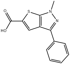 1-甲基-3-苯基-1H-噻吩并[2,3-C]吡唑-5-羧酸 结构式