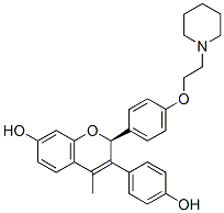 (2S)-3-(4-hydroxyphenyl)-4-methyl-2-[4-[2-(1-piperidyl)ethoxy]phenyl]-2H-chromen-7-ol 结构式