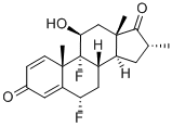 (6a,11b,16a)-6,9-二氟-11-羟基-16-甲基雄甾-1,4-二烯-3,17-二酮 结构式