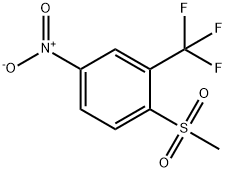 4-(Methylsulphonyl)-3-(trifluoromethyl)nitrobenzene, 1-(Methylsulphonyl)-4-nitro-2-(trifluoromethyl)benzene 结构式
